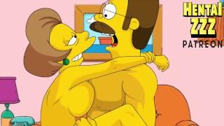 Симпсоны Edna и Flanders мультяшное порно