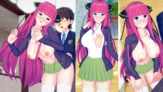 【エロゲーコイカツ！】五等分の花嫁 中野二々3DCG巨乳アニメ動画[Hentai Game Koikatsu! 5 toubun no hanayome Nin○ Nakano]