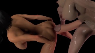 Futanari Hentai animação Witcher Ciri grande galo cosplay 3D Noite Futa treino com asiático MILF