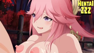 Genshin Impact hentai Yae Miko grote tieten titjob