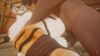 Wild Time Vids Patreon / Девушка-тигр в саванне