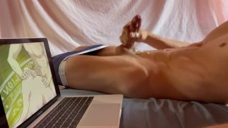 Cara gostoso hd assistindo hentai, grande gozada, carga 😈 grossa