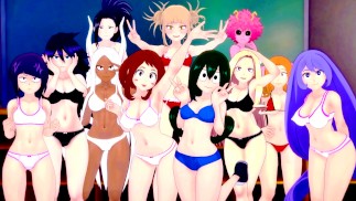 Deku pieprzy WSZYSTKIE dziewczyny ze swojej klasy aż do wytrysku w środku - kompilacja My Hero Academia Hentai 3D