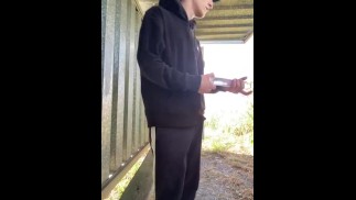 spontaneously anal fucked in a bus stop after work
