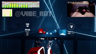 Hards Free Ejaculação Tocando BeatSaber com Twincharger Vibrador (mamilo baixo)