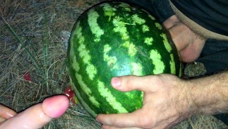 Ich habe eine WASSERMELONE im WALD von zwei SCHWÄNZEN GEFICKT!!!! Verrückter schwuler Porno!!!