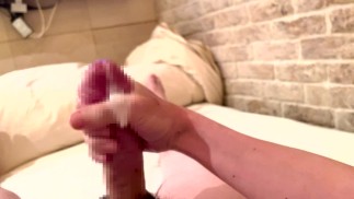 マゾなイケメン巨根男子のローションオナニー　大量射精
