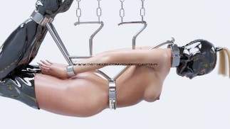 Appendere la ragazza trattenuta sulla strada per la sua cella Animazione BDSM 3D