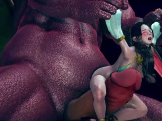 3D Animatie - Enorme Monster Neuk De Arabische Prinses