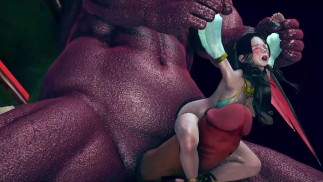 Animação 3d - monstro enorme fode a princesa árabe