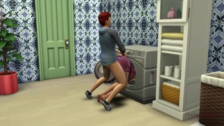 Sims 4, můj hlas, Svádění milf nevlastní máma byla v prdeli na pračce její nevlastní syn