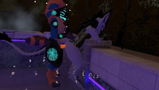 Futa Protogen Pfund Flauschiger Drache Am Pool