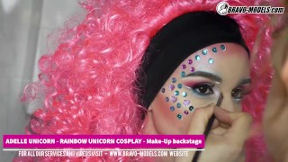 Adelle Unicorn Make-up v zákulisí z focení