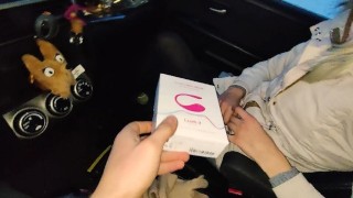 Première fois d’utilisation de lush 3 en promenade, télécommande en public, orgasme avec deux jouets - Rose blue01