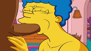 CHEATING MARGE SUCKS CARL'S COCK SIMPSONS PORN