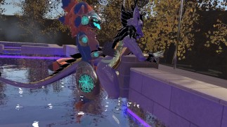 Futa Protogen puszystego smoka przy basenie