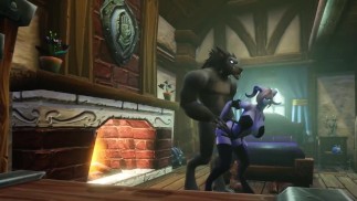 Draenei hat Sex mit einem sich verwandelnden Werwolf | Warcraft Porno-Parodie
