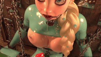 Frozen Elsa e Anna Hardcore Metal Bondage Animação BDSM de látex