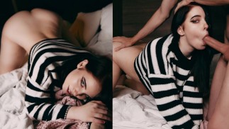 Geile Studentin lutscht Schwanz und bekommt Creampie in die Muschi - MollyRedWolf