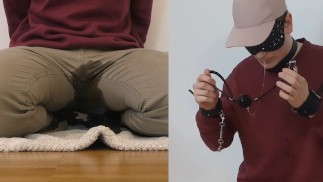 被一个充满的膀胱绑住，Twink 在束缚中流口水和撒尿