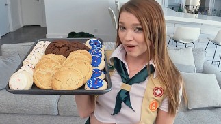 POVD Motivato Prendere in giro Girl Scout Cookie Ragazza Scopa Grande Cazzo