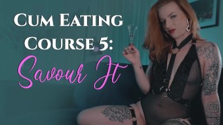 Curso de comer porra 5: Saboreá-lo CEI Cum Comer Instruções Dominatrix POV