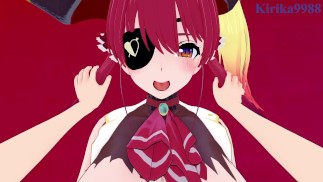 Houshou Marine e eu fazemos sexo intenso em um motel para casais. Hololive VTuber POV Hentai