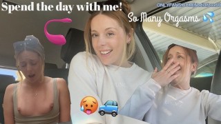 Orgasmo Vlog Giorno!! Unisciti a me per un'intera giornata di divertimento pubblico lussureggiante, BTS e tanto cumming!