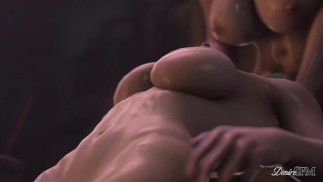 Futanari Triss verwüstet zwei heiße Blondinen mit ihrem riesigen Schwanz
