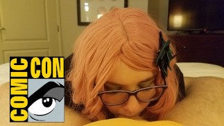 Erica Harmon deepthroats and fucks a fan from Comic Con