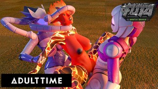 F.U.T.A. SENTAI SQUAD - Des dominatrices Titty Futanari délivrent du visage + creampie avec des robots à grosse bite!