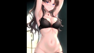 Rin Tohsaka zieht sich sexy aus und nimmt es hart