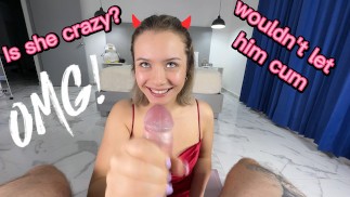 Meia-irmã prostituta. Provocando seu meio-irmão e não deixando ele gozar. sem desafio cum. ASMR POV
