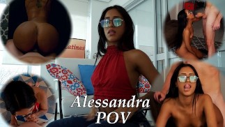 Brasileira rabuda Alessandra chupa e é fodida - POV