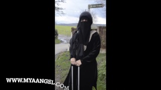 Hijab moslim Pakistaanse / Indiase stieftante neukt stiefneef
