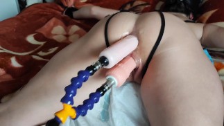 Sexmachine + bondage = Dupla penetração
