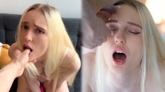 Stiefdochter squirt in haar slipje - Hard geneukt, enorme facial