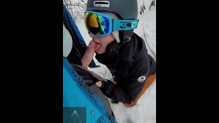 Pijpbeurt in de sneeuw - El neemt G's lading op de berg!