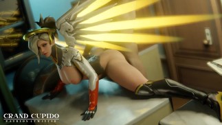 Милосердие, взятое сзади на столе Собачка [Grand Cupido]( Overwatch )
