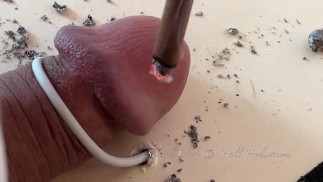 Mučení kohoutí hlavy: pálení cigaretou