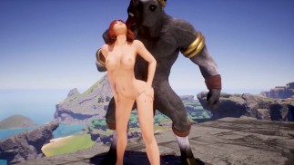 Furry Centaur vs geile meid | Harige monsters neuken | 3D porno wild leven
