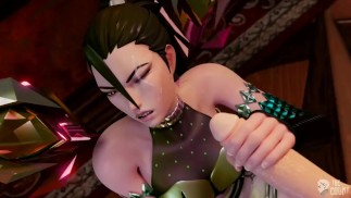 LOL Hentai Kaisa KDA Pełna animacja Trójkąt Twardy seks 3D Porno Ciemnozielony kolor włosów Edytuj Smixix