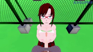 Mari輝かしいマキナミと屋上で激しいセックスをしています。-ネオンGenesisエヴァンゲリオン変態