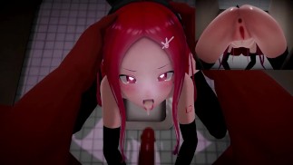 Digitare. Lo Bagno Pompino Hentai Playboy Modello Orale Creampie Nudo Tette Piccole MMD 3D Capelli Rossi