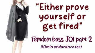 Femdom Boss Parte 2: Prueba de resistencia para salvar su trabajo RP