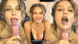 POV: Сексуальная подруга подставила плечи и киску в трудную минуту(with subs)