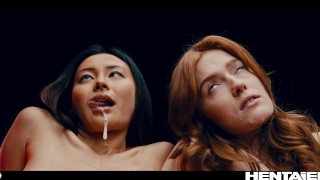 Real Life Hentai - Jia Lissa en Rae Lil Black helemaal geneukt door buitenaards monster