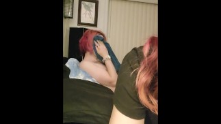 Teen cums fast in milf's ass. Too horny to hold it!