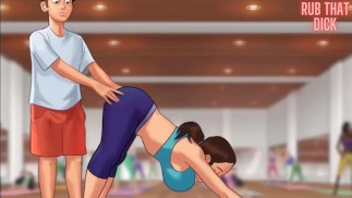 Frotter ma bite sur un professeur de yoga tout en l’aidant