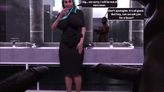 Innocent musulmane trompe avec une grosse bite noire et obtient une DP (3D Comic)